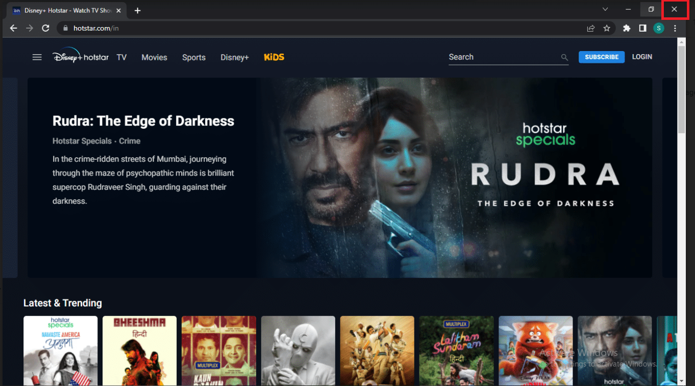 Close the browser to exit Disney Plus on your PC. Fix Disney Plus Not Loading