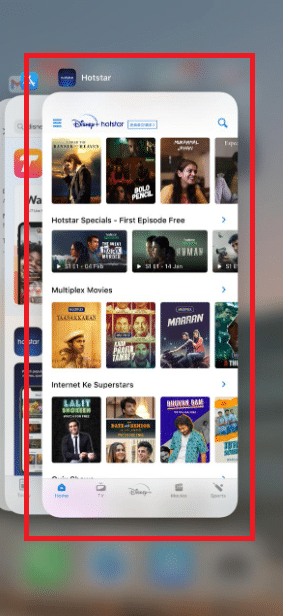 swipe up Hotstar app