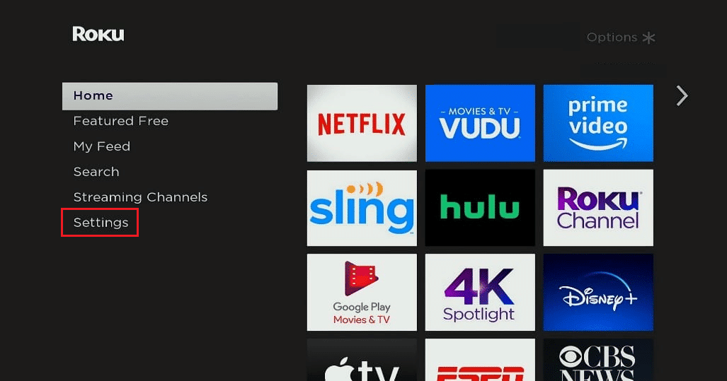 roku setting