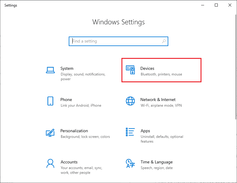 click on Devices setting. Fix Roku Screen Mirroring Not Working