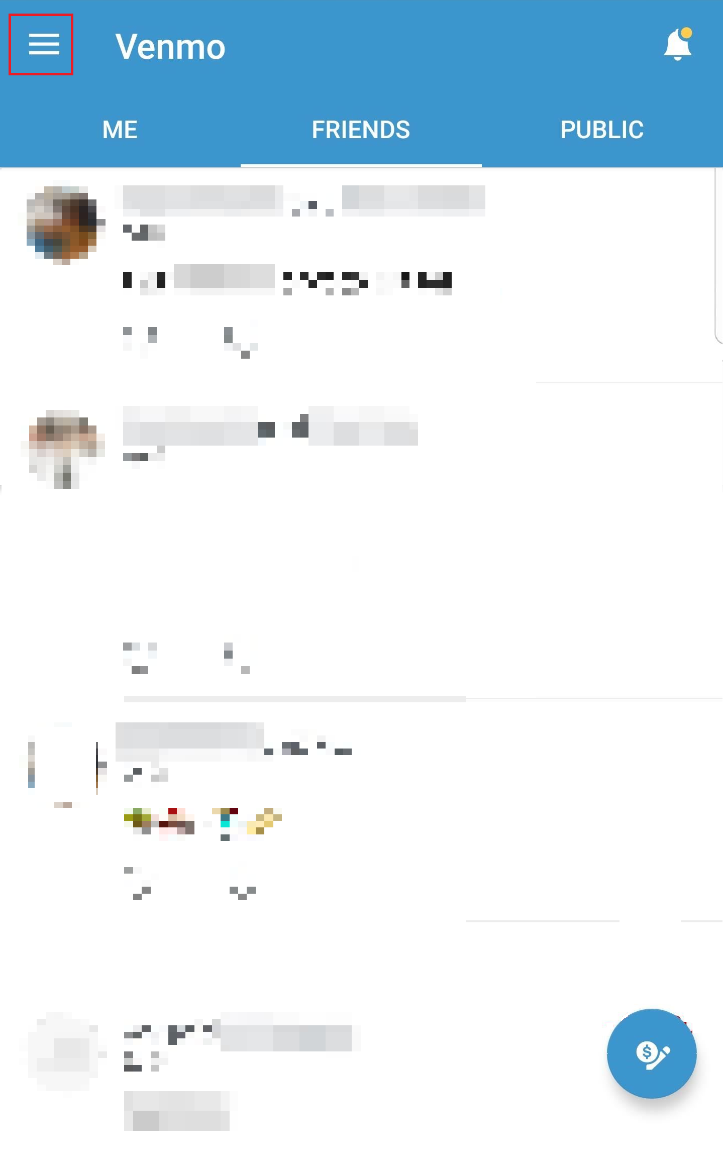 Tap on the Hamburger icon to open the menu