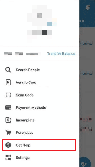 Tap on the Get Help option