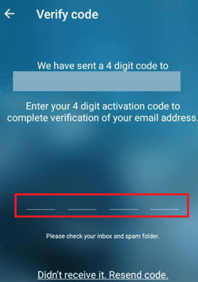 Enter the activation code