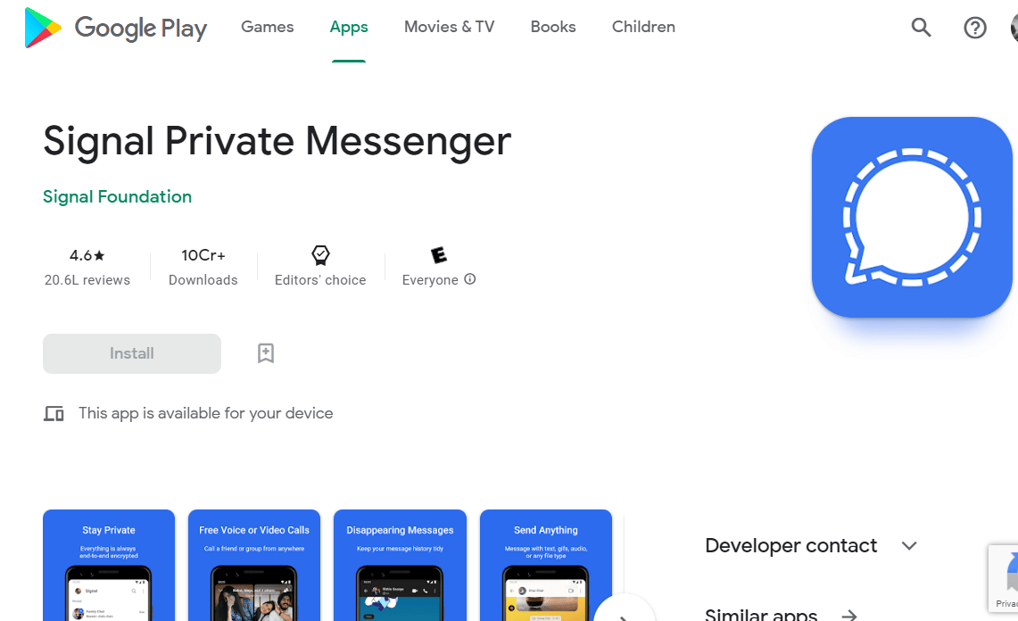 Signal Private Messenger Play Store 