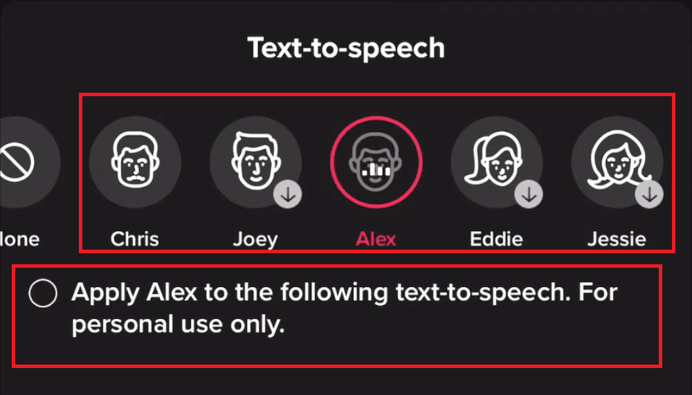 Choose a voice from any of the predefined voices