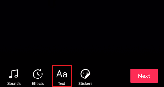 On the editing screen, tap on the Text option to add text to the video | How to Talk Over a Sound on TikTok Without Voiceover