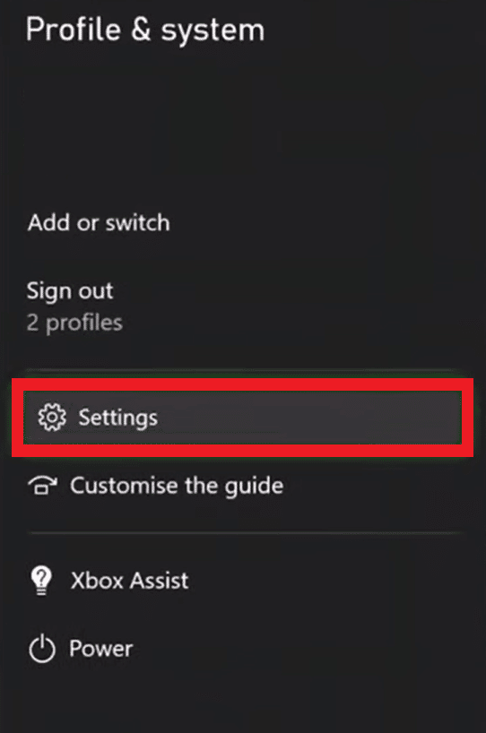 Choose Settings