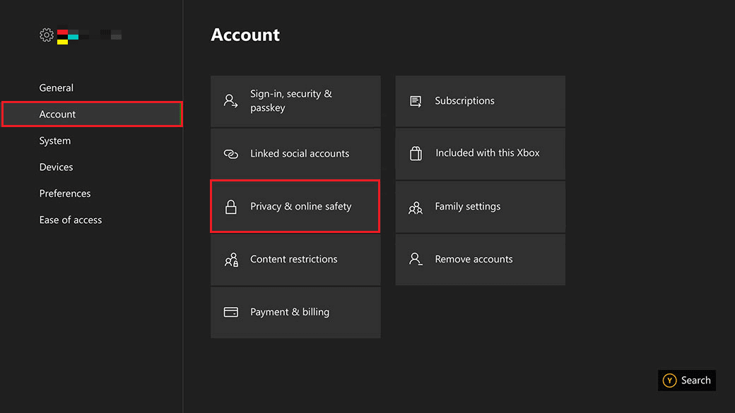 Select Account - Privacy & online safety