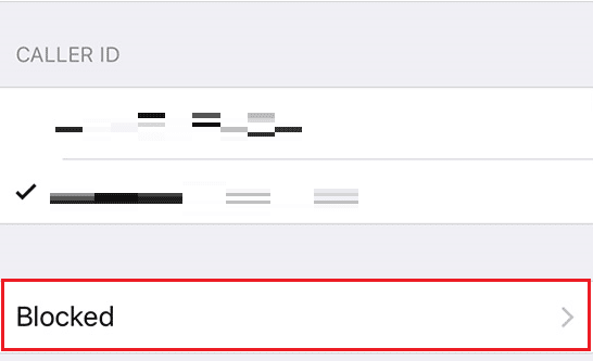 Swipe down to the bottom and tap the Blocked option