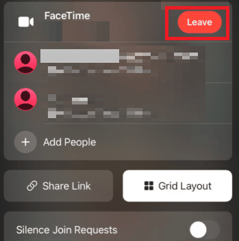 Tap on the Leave option