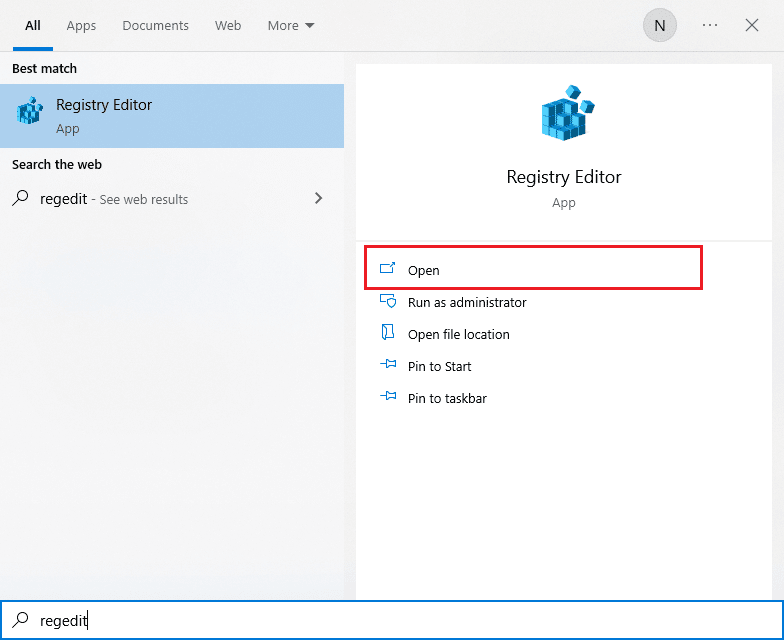 open the Registry Editor