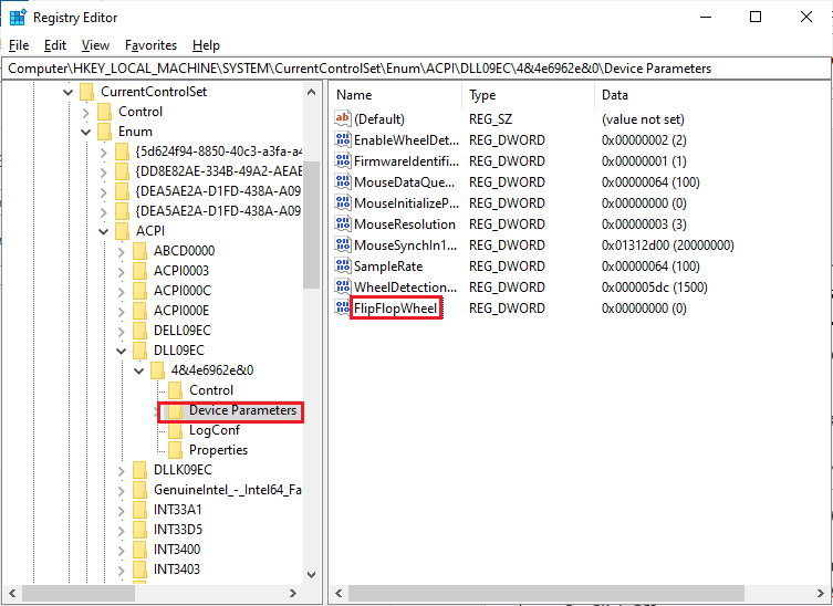 double click on the FlipFlopWheel DWORD. How to Perform Reverse Scrolling on Windows 10
