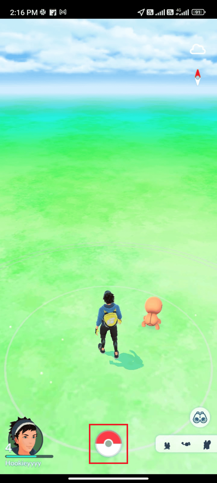 tap on the Pokémon button 