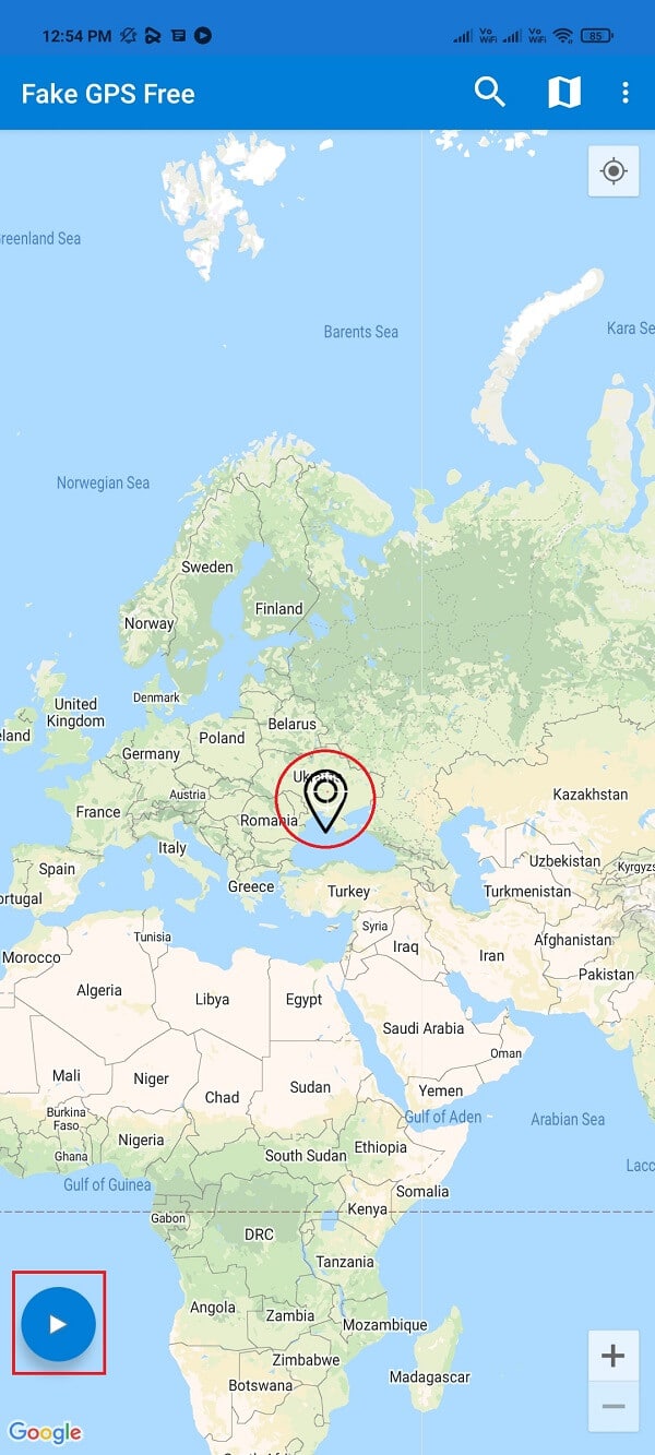 launch the Fake GPS Go app and accept the terms and conditions