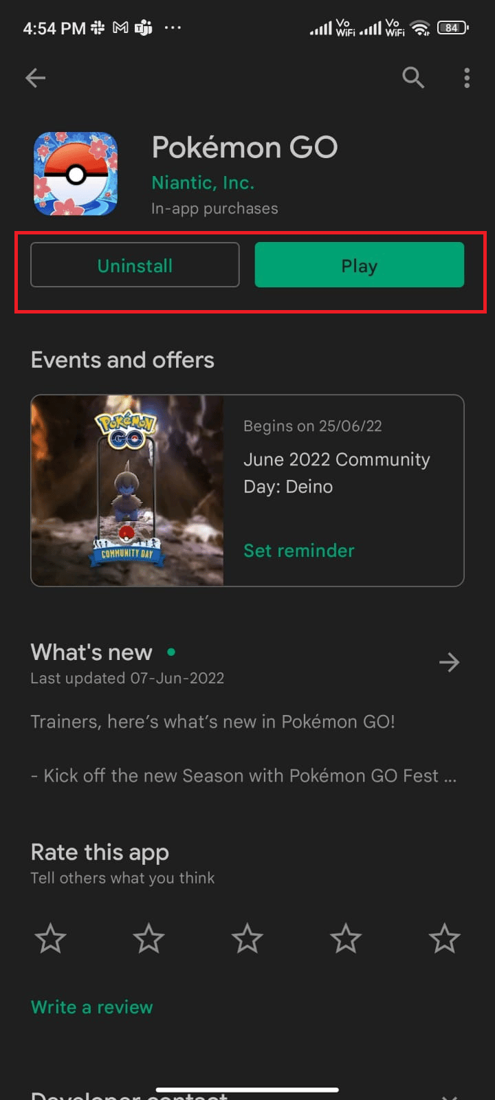If your app is already updated you will see only the Open and Uninstall options