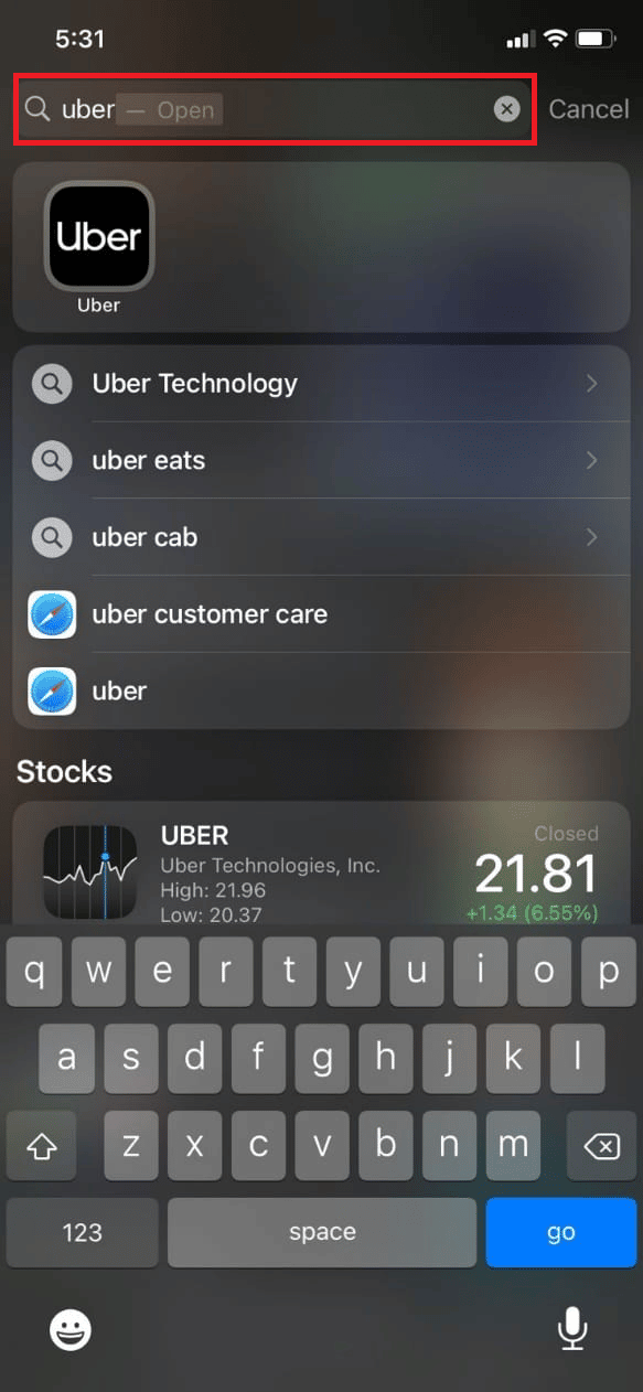Search for the desired app you want to put on the home screen