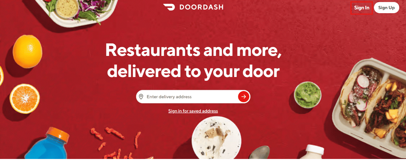 click on the Sign in option at the top right corner