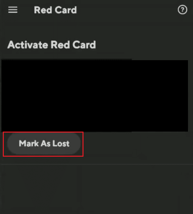 Tap on Mark as Lost