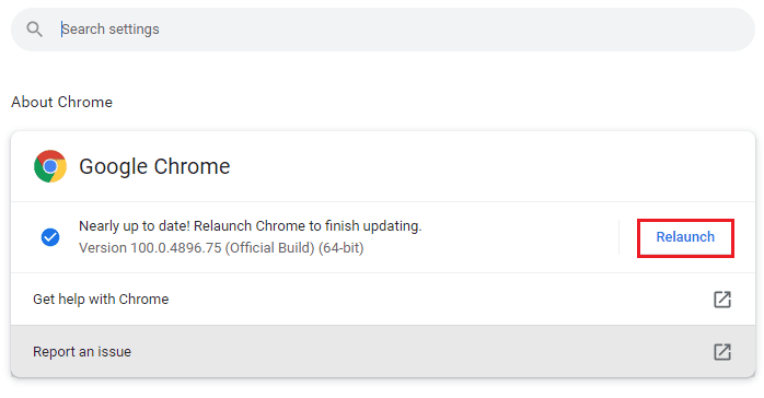 click on Relaunch to complete the process. Fix Outlook Error 500