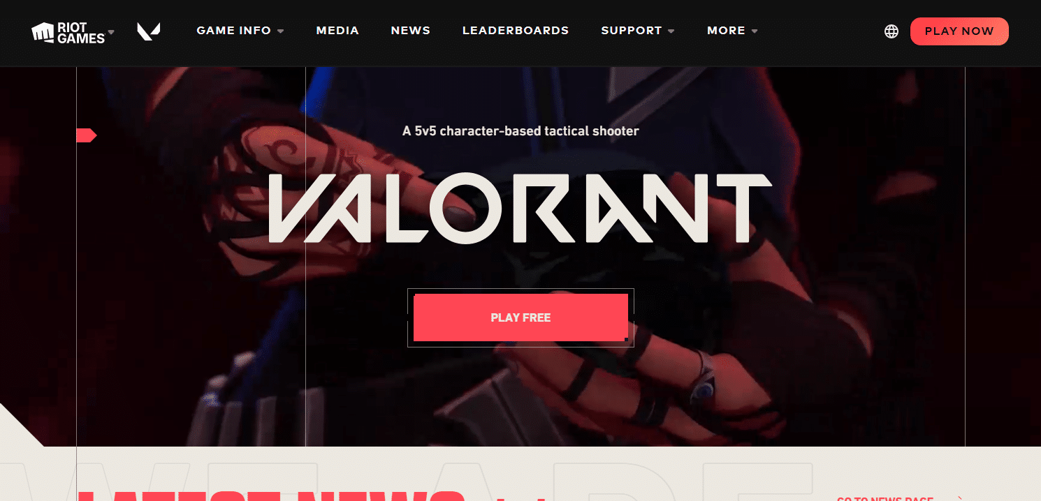 valorant webpage 