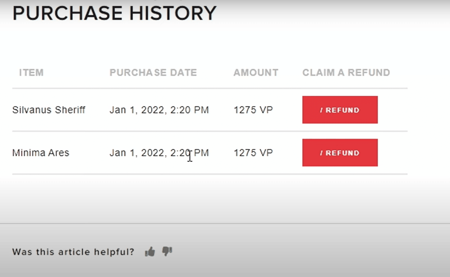 Click on REFUND