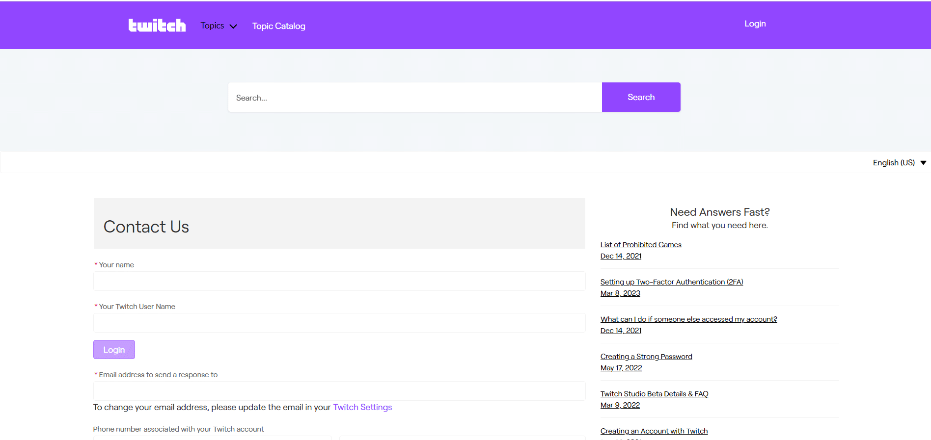 twitch support