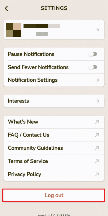 log out button