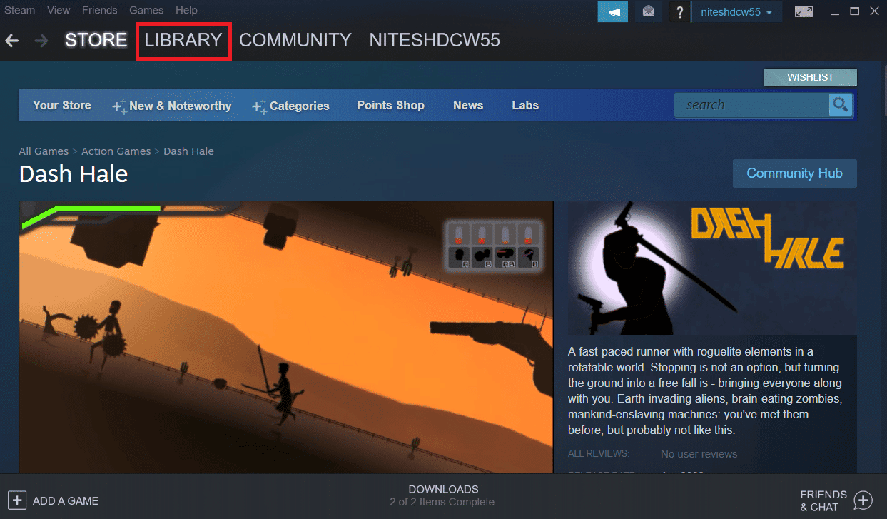 Click the LIBRARY option