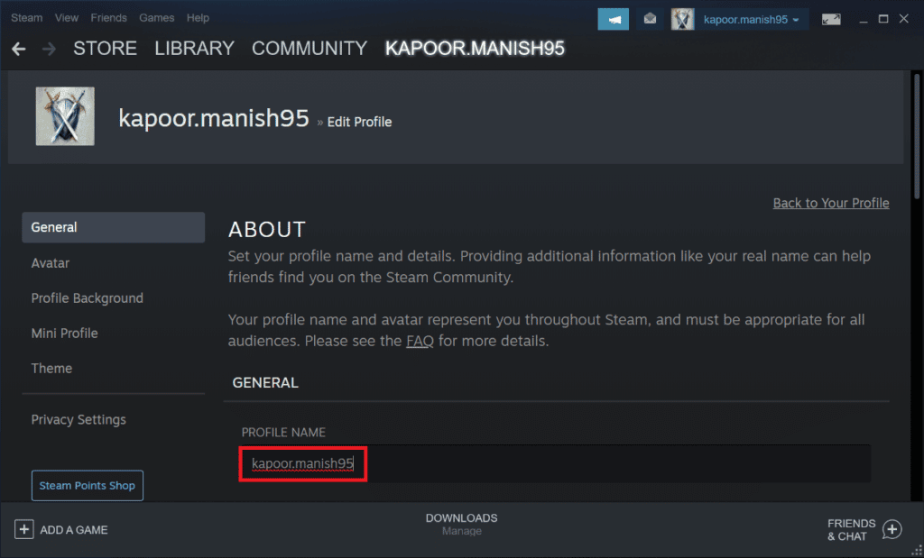 steam profile name