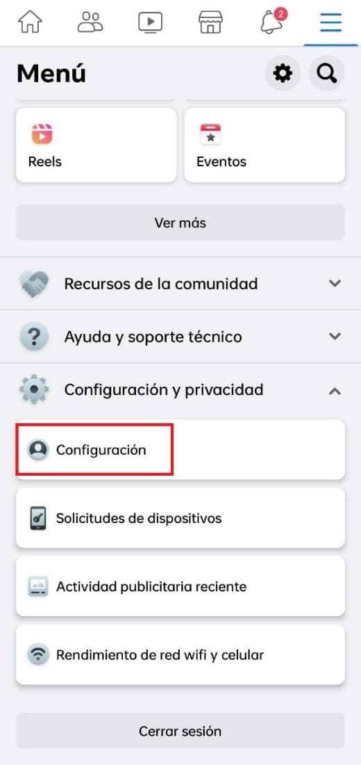 tap on the first option which has the person icon | How to Change the Language on Facebook Back to English