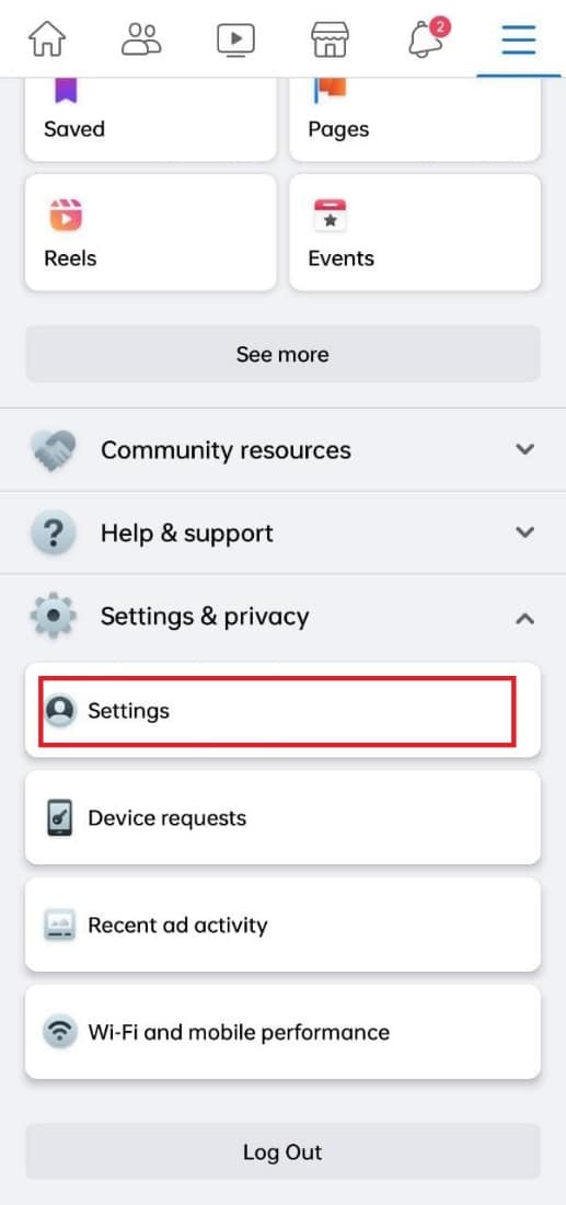 tap on settings | How to Change the Language on Facebook Back to English