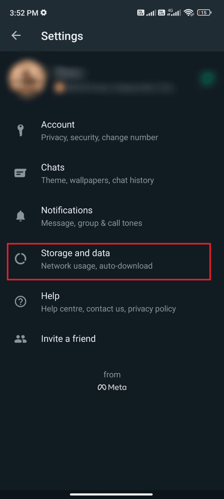 tap Storage and data 