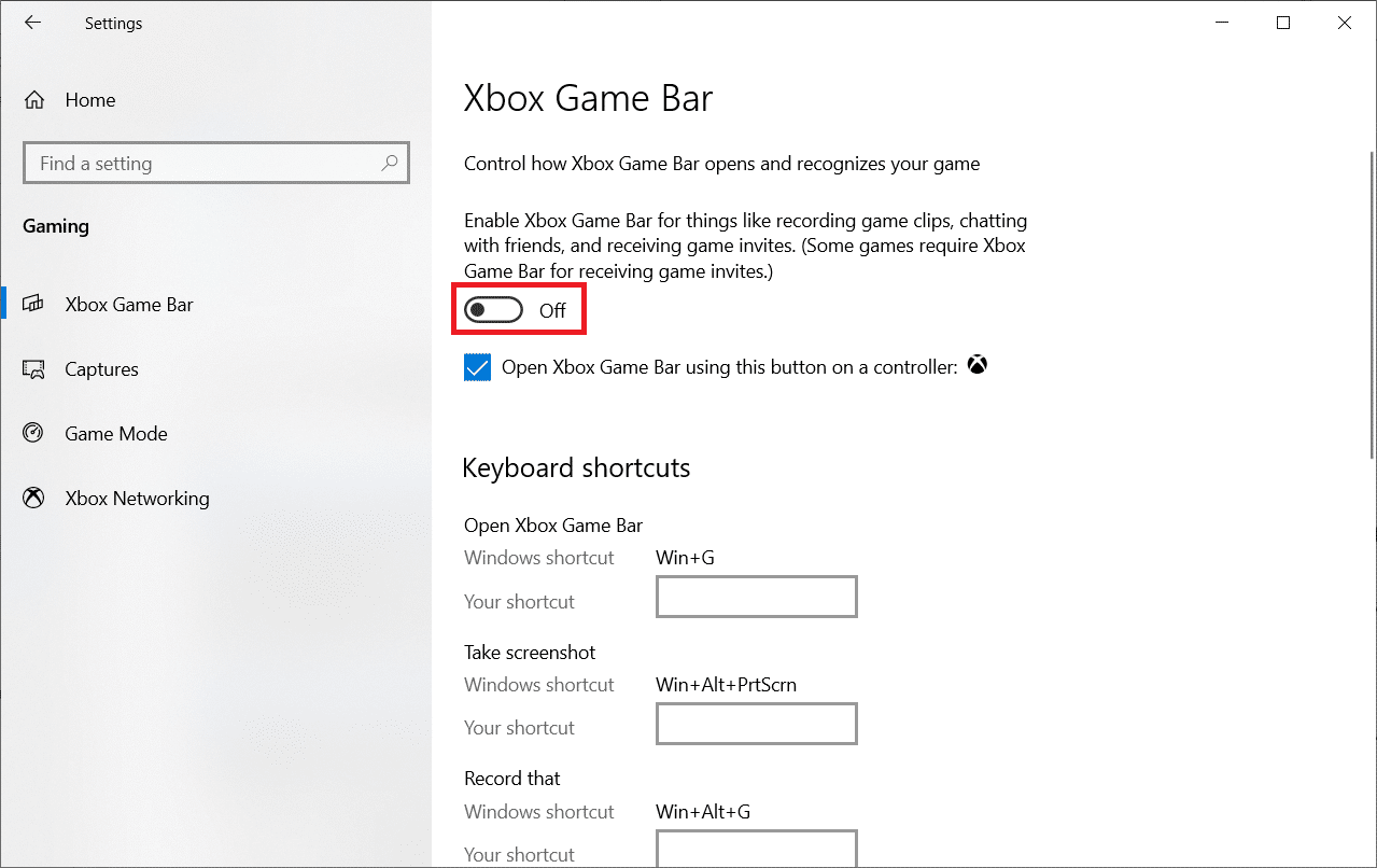 Enable Xbox Game Bar