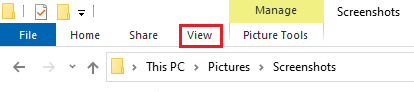 Click on View tab