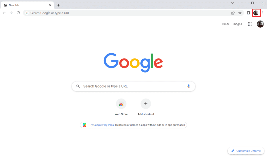Click on the user profile icon