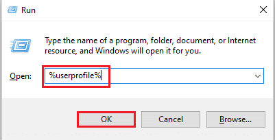 userprofile in run dialog box