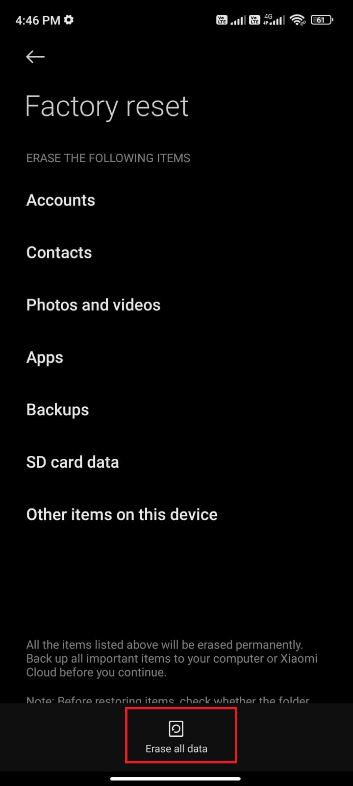 Reset SmartPhone