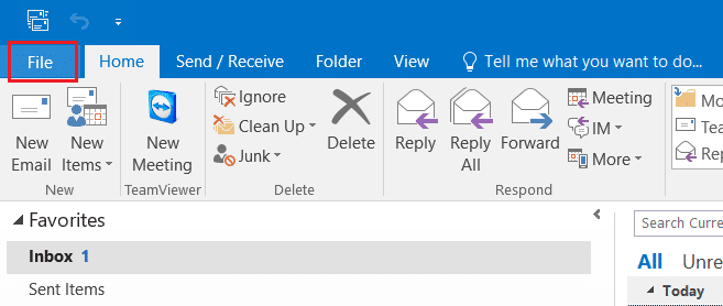 Click on File tab