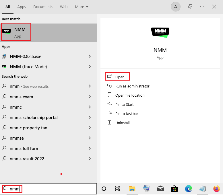 open nmm nexus mod manager from windows search