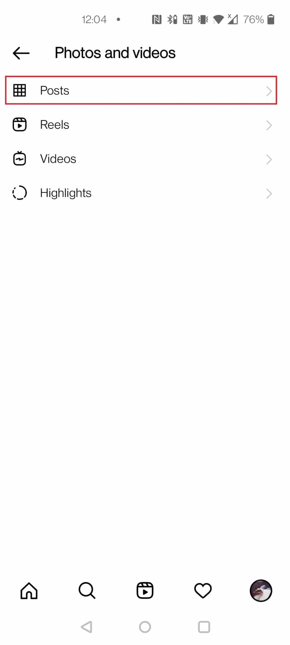 Tap on Posts