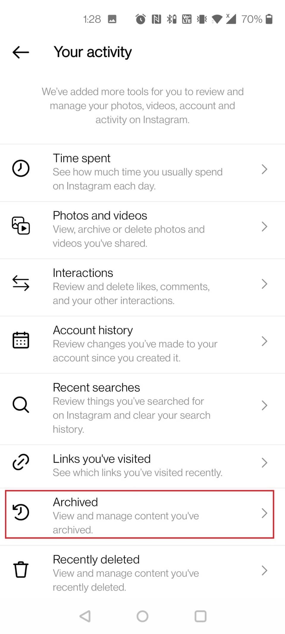 Tap on Archived