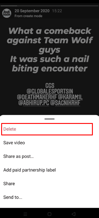 Tap on Delete | How to Mass Archive Instagram