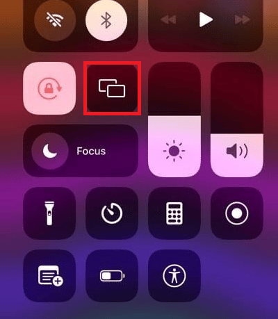 Tap on the Screen Mirroring icon