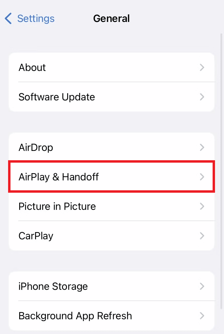 Tap on AirPlay & Handoff