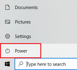 Click Power. Fix There is a System Repair Pending Which Requires Reboot to Complete