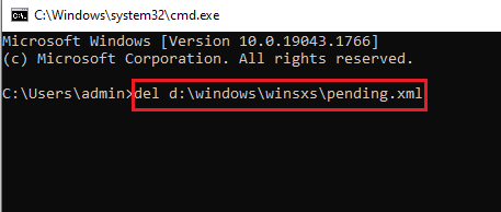 type following command