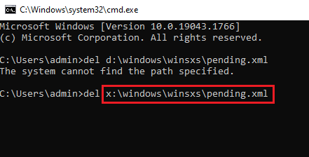 type the given command