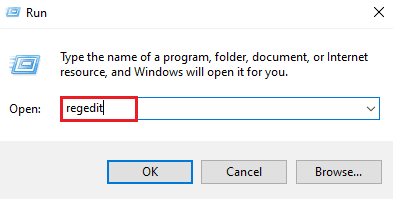 Type regedit and press enter