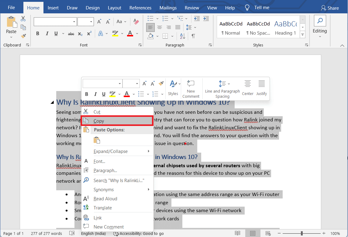 select the Copy option. How to Duplicate a Page in Microsoft Word