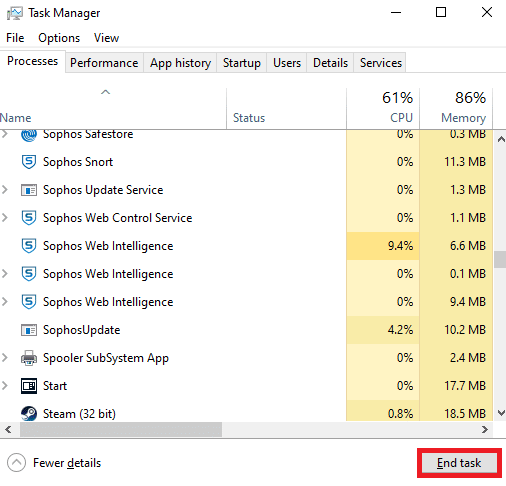 Click on End Task. Fix PUBG Lagging on Windows 10